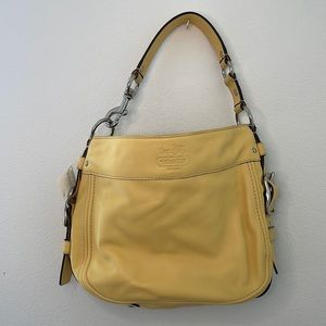 Authentic Vintage Yellow Leather Coach Shoulder Bag